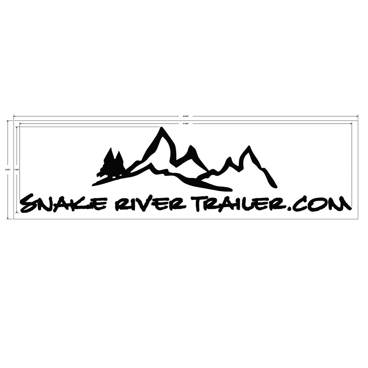 Decal, Snake River Trailer - 7" x 27" White
