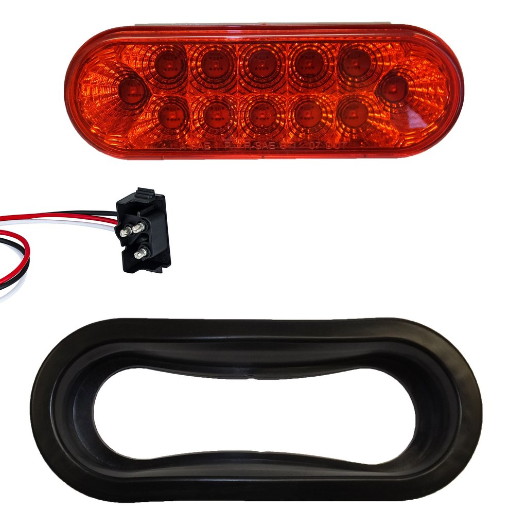Light Kit, 6" Oval LED Mirrored Trailer Stop and Turn (12 Diodes) - view 2