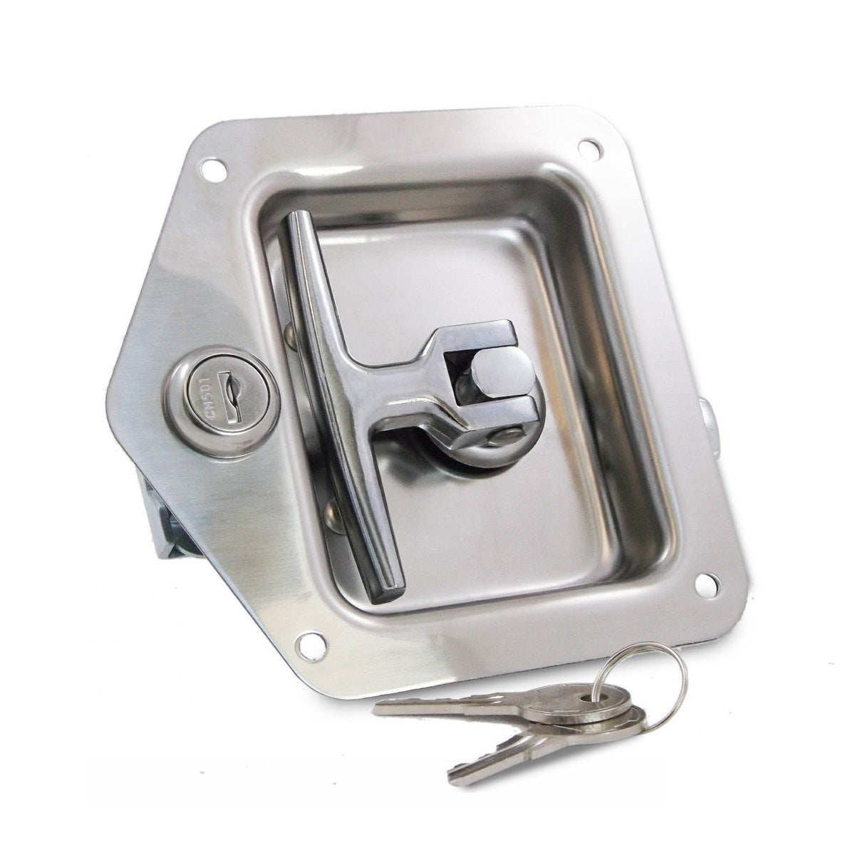 T Handle, Stainless Steel with Lock and Keys