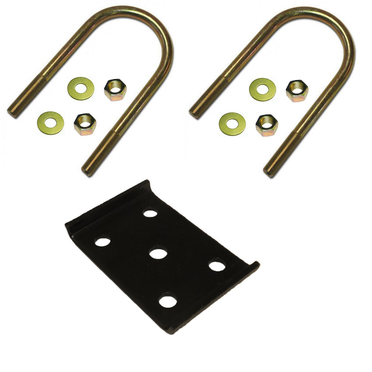 U-Bolt Kit for Mounting a 2" Spring on a 5.2K-7K, 3" Round Trailer Axle - Upgraded
