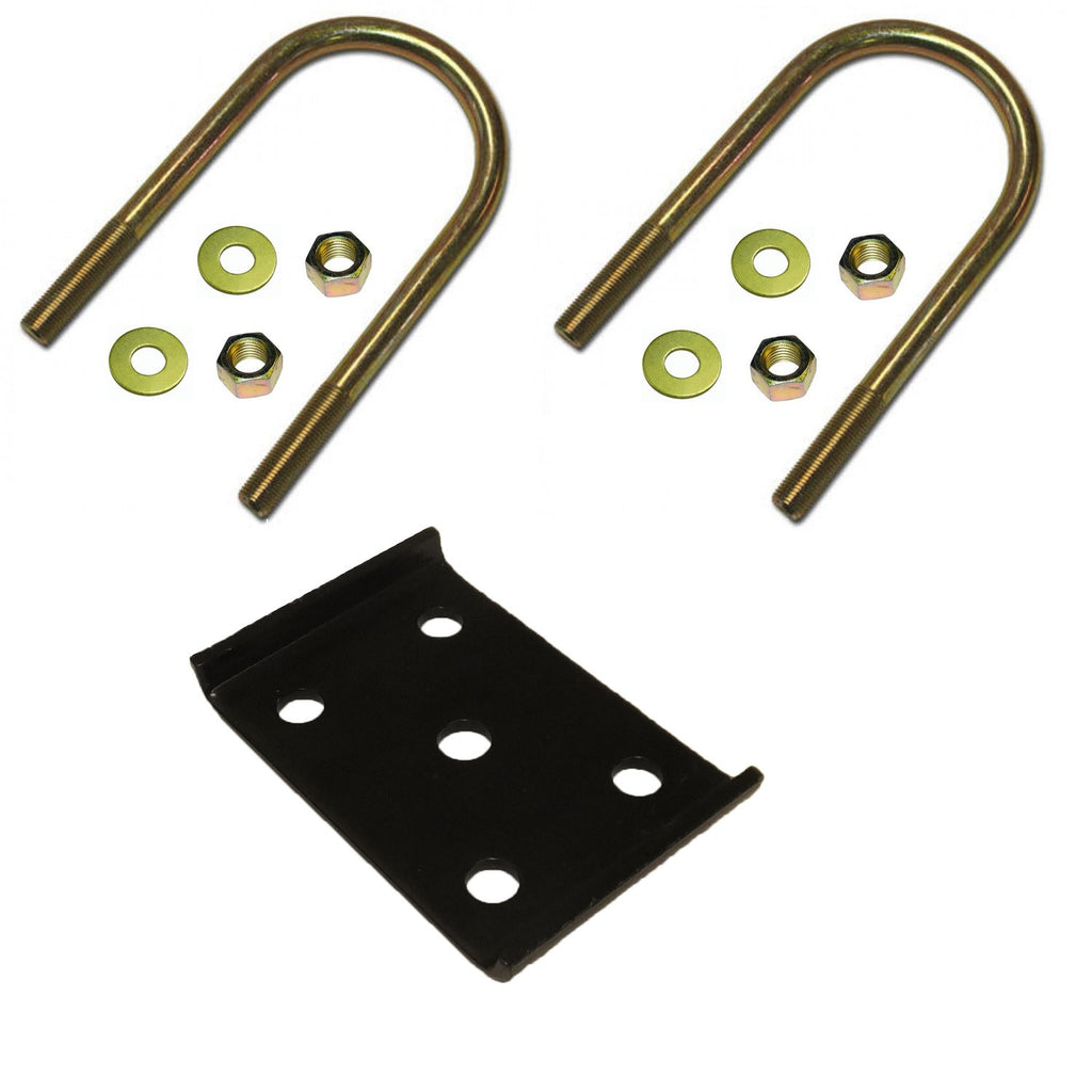 U-Bolt Kit for Mounting a 2" Spring on a 5,200 lb to 7,000 lb, 3" Round Trailer Axle - Upgraded