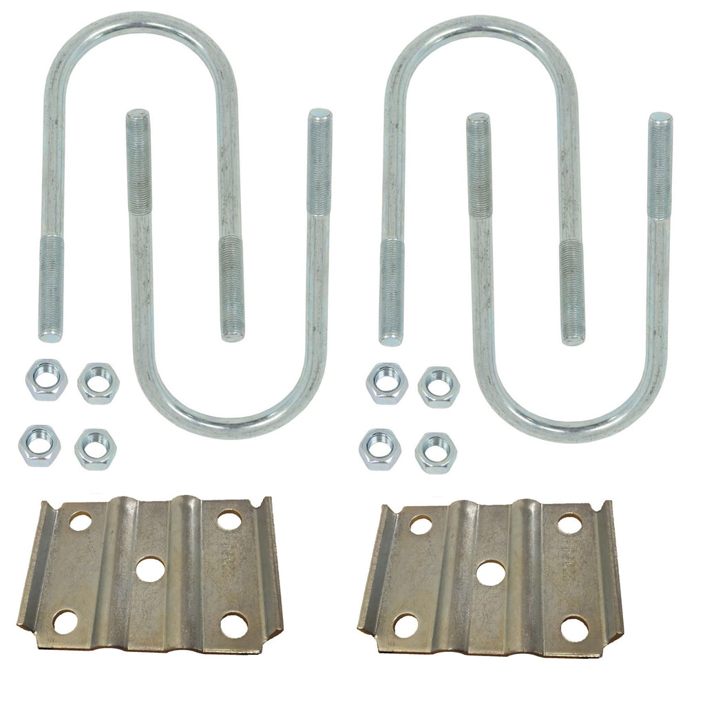 U-Bolt Kit for Mounting a Set of 1-3/4" Springs on a 3,500 lb, 2-3/8" Round Trailer Axle - Basic