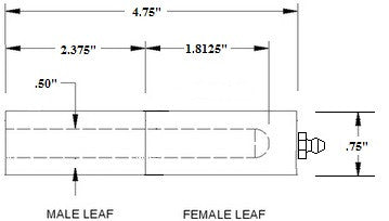 Hinge, Weld on Barrel with Grease Fitting - 4.75" - view 2