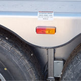 Light and Base, 4" x 1" Rectangle Fender Mount Clearance Kit- AMBER/RED