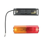 Light and Base, 4" x 1" Rectangle LED Fender Mount Clearance Kit- AMBER/RED