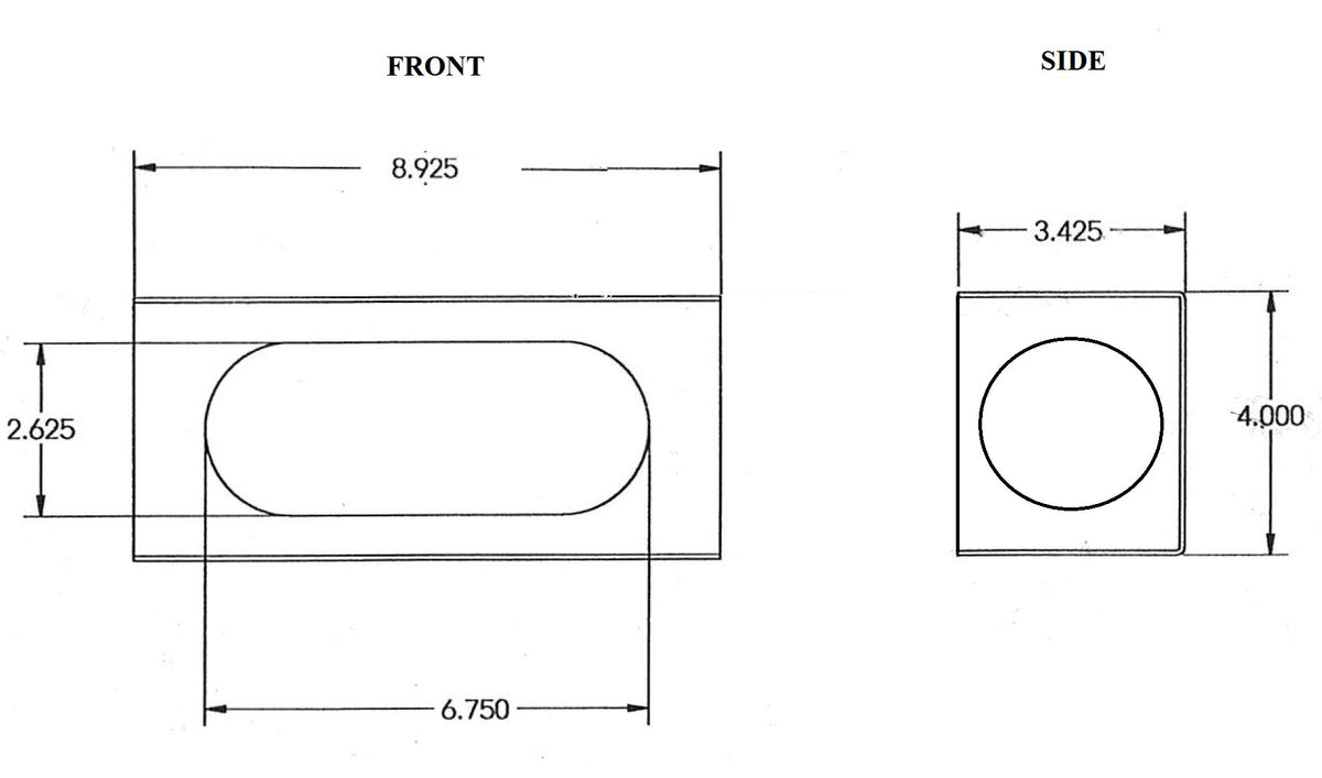 Light Box, Steel 6" Oval Box with 2" Clearance Light Hole - view 3