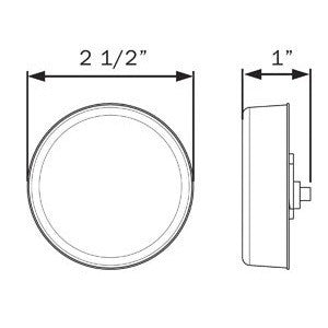 2-1/2" Round LED Clearance/Marker Light - AMBER (3 Diodes) - view 3