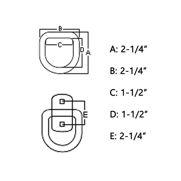 D-Ring, 3/8" Diameter with Bolt on Bracket - view 3