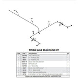 Hydraulic Brake Line Kit for Torsion Single Axle Trailers - Drum Brakes