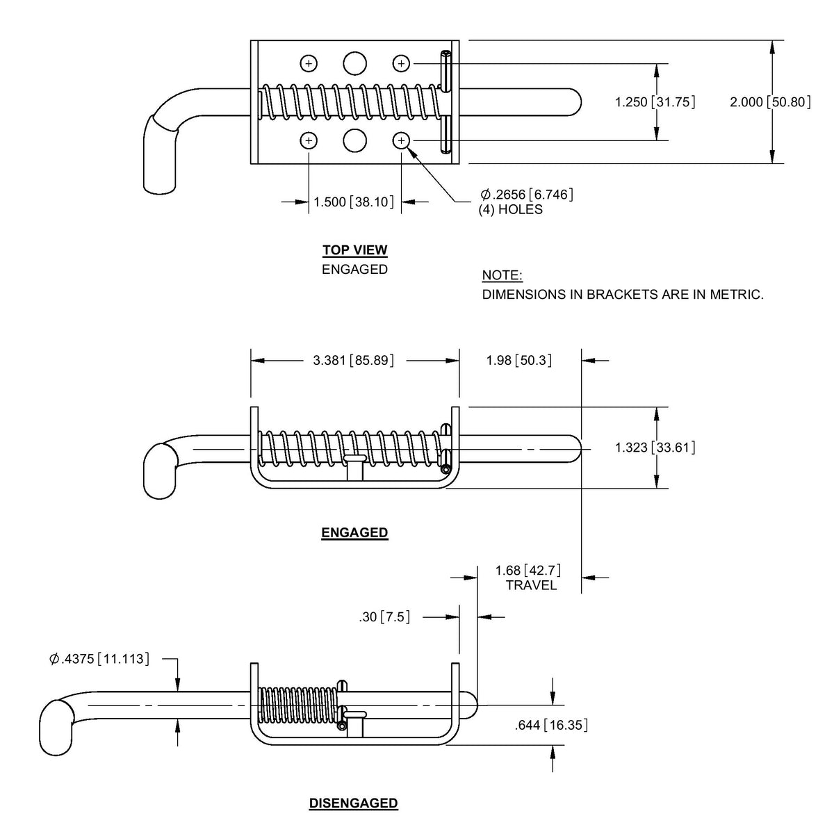 Zinc Plated Spring Trigger Latch - view 2