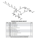 Hydraulic Brake Line Kit for Torsion Tandem Axle Trailers - Drum Brakes